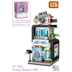 Vagonlife LOZ Street Mini Serisi Fotoğraf Dükkanı -LZ1647 346 Parça Oyuncak Yapım Seti