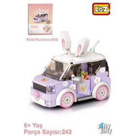 Vagonlife LZ4208 Mini Block Serisi Mor Araba 242 Parça Oyuncak Yapım Seti