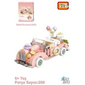 Vagonlife LZ4210 Mini Block Serisi Pembe Araba 290 Parça Oyuncak Yapım Seti