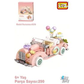 Vagonlife LZ4210 Mini Block Serisi Pembe Araba 290 Parça Oyuncak Yapım Seti