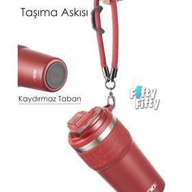 Vagonlife TKK 2023 630 ml Kırmızı Özel Seri Çelik Mug Pipetli Termos
