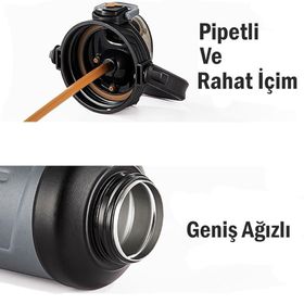 Vagonlife TKK 2028 1650 ml Profesyonel Kırık Beyaz Çelik Termos