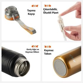 Vagonlife TKK2025 900 ml Altın Çelik Termos