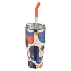 Vagonlife Tumbler Özel Desenli Cup 590 ml Lacivert Vakumlu Paslanmaz Çelik Termos