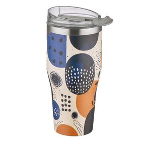 Vagonlife Tumbler Özel Desenli Cup 590 ml Lacivert Vakumlu Paslanmaz Çelik Termos