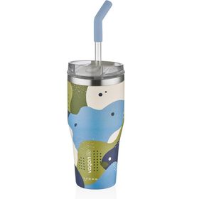 Vagonlife Tumbler Özel Desenli Cup 590 ml Yeşil Vakumlu Paslanmaz Çelik Termos