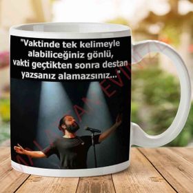 Vaktinde Tek Kelimeyle Baskılı Kupa