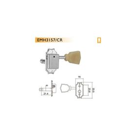 Valencia EMH7004CRR3L3 6'lı Set 3 Sağ+3 Sol Krom Elektro Gitar Burgusu