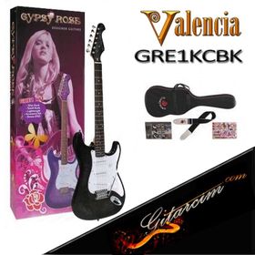 Valencia GRE1KCBK Elektro Gitar Set