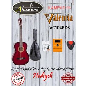 Valencia VC104RDS Sunburst Kırmızı 4/4 Klasik Gitar