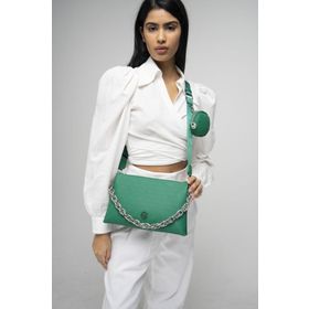 Valentino Orlandi VLT039 Monogram Yeşil Kadın Çapraz Askılı Çanta