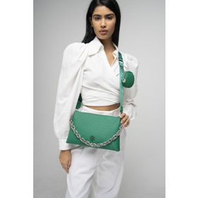Valentino Orlandi VLT039 Monogram Yeşil Kadın Çapraz Askılı Çanta
