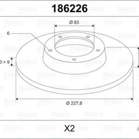Valeo 186226 Ön Fren Aynası