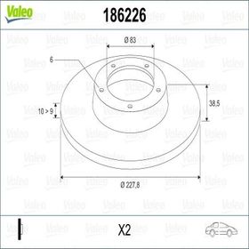 Valeo 186226 Ön Fren Aynası
