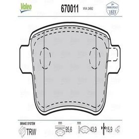 Valeo 670011 Arka Fren Balatası
