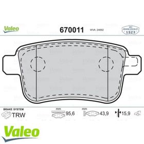 Valeo 670011 Arka Fren Balatası