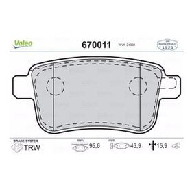 Valeo 670011 Arka Fren Balatası