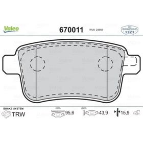 Valeo 670011 Arka Fren Balatası