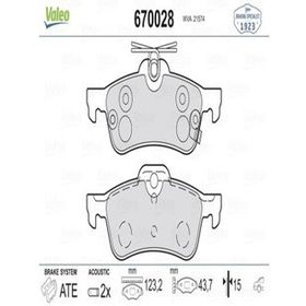 Valeo 670028 Arka Fren Balatası