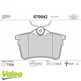 Valeo 670042 Arka Fren Balatası