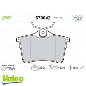 Valeo 670042 Arka Fren Balatası