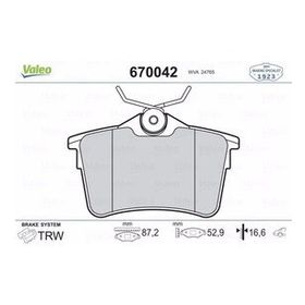 Valeo 670042 Arka Fren Balatası