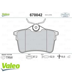 Valeo 670042 Arka Fren Balatası