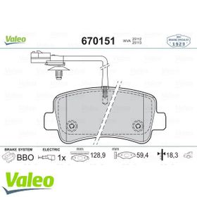 Valeo 670151 Arka Fren Balatası