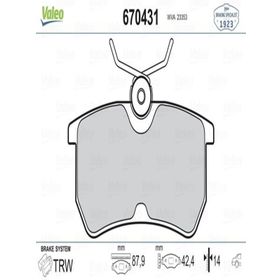 Valeo 670431 Arka Fren Balatası