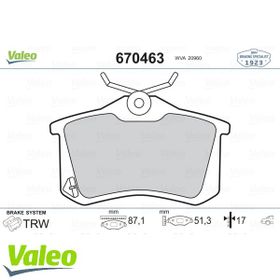 Valeo 670463 Arka Balata