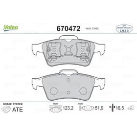 Valeo 670472 Arka Balata
