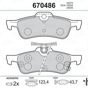 Valeo 670486 Arka Fren Balatası