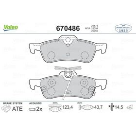 Valeo 670486 Arka Fren Balatası