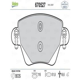 Valeo 670527 Arka Fren Balatası