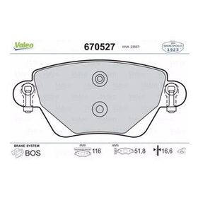 Valeo 670527 Arka Fren Balatası