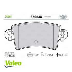 Valeo 670538 Arka Fren Balatası