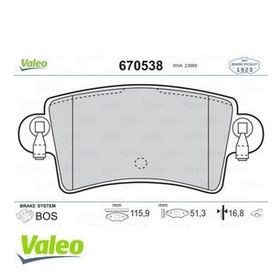 Valeo 670538 Arka Fren Balatası