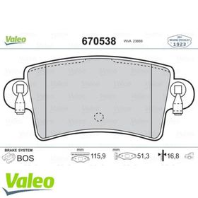 Valeo 670538 Arka Fren Balatası