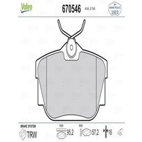 Valeo 670546 Arka Fren Balatası