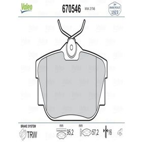Valeo 670546 Arka Fren Balatası