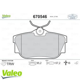 Valeo 670546 Arka Fren Balatası
