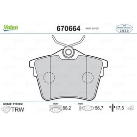 Valeo 670664 Arka Fren Balatası