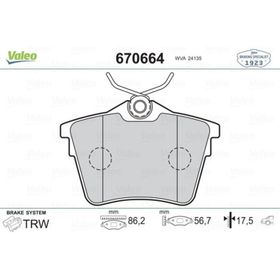 Valeo 670664 Arka Fren Balatası