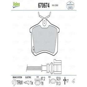 Valeo 670674 Arka Fren Balatası