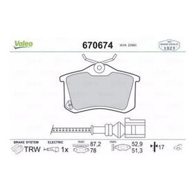 Valeo 670674 Arka Fren Balatası