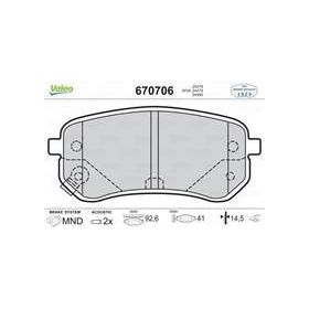 Valeo 670706 Arka Fren Balatası