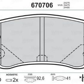 Valeo 670706 Arka Fren Balatası