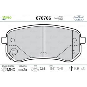 Valeo 670706 Arka Fren Balatası