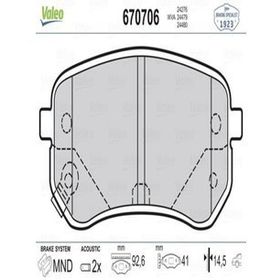 Valeo 670706 Arka Fren Balatası
