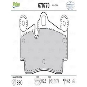Valeo 670770 Arka Fren Balatası